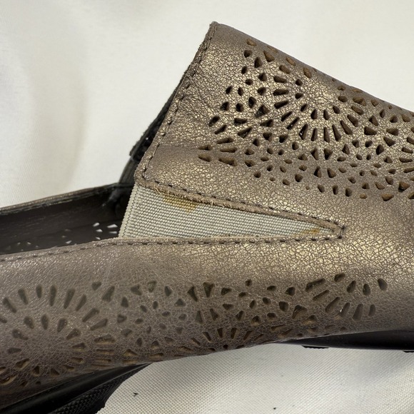 Sesto Meucci Ariana Shoes Womens 9.5 M Laser Cut Metallic Bronze Slip On Italy - Picture 9 of 9